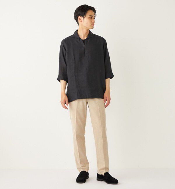 SHIPS Colors 「SHIPS Colors:〈洗濯機可能〉リネン カプリ プルオーバー シャツ」|シャツ・ブラウス|