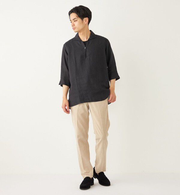 SHIPS Colors 「SHIPS Colors:〈洗濯機可能〉リネン カプリ プルオーバー シャツ」|シャツ・ブラウス|