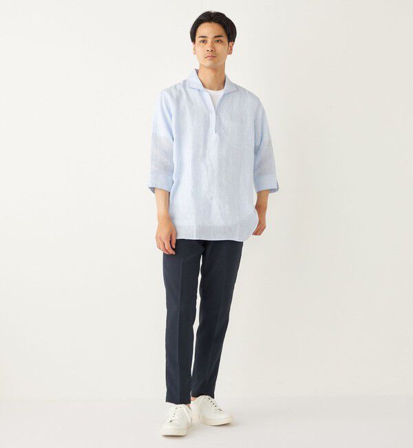 SHIPS Colors 「SHIPS Colors:〈洗濯機可能〉リネン カプリ プルオーバー シャツ」|シャツ・ブラウス|