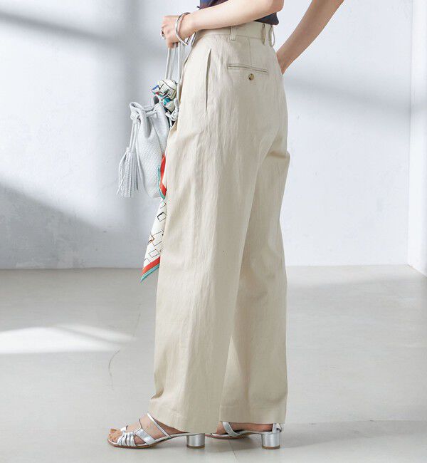 SHIPS for women「〈手洗い可能〉ストレッチ チノ タック パンツ」|チノ|