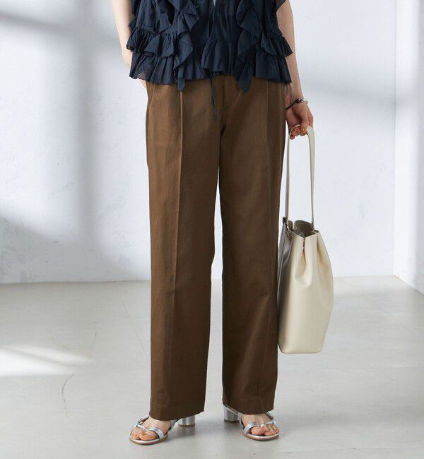 SHIPS for women「〈手洗い可能〉ストレッチ チノ タック パンツ」|チノ|