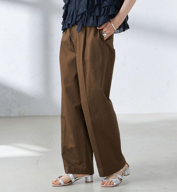 SHIPS for women「〈手洗い可能〉ストレッチ チノ タック パンツ」|チノ|