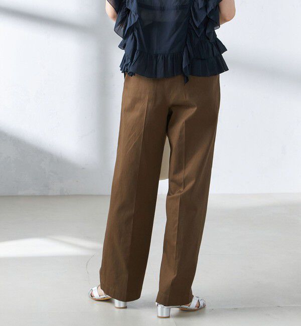 SHIPS for women「〈手洗い可能〉ストレッチ チノ タック パンツ」|チノ|