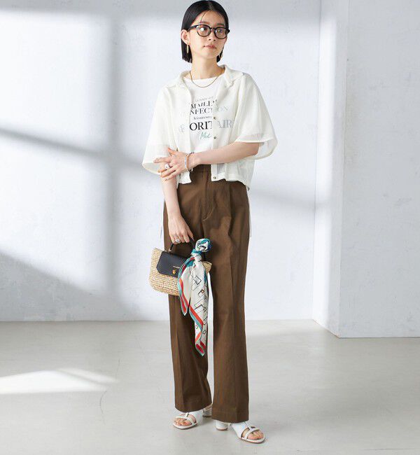 SHIPS for women「〈手洗い可能〉ストレッチ チノ タック パンツ」|チノ|