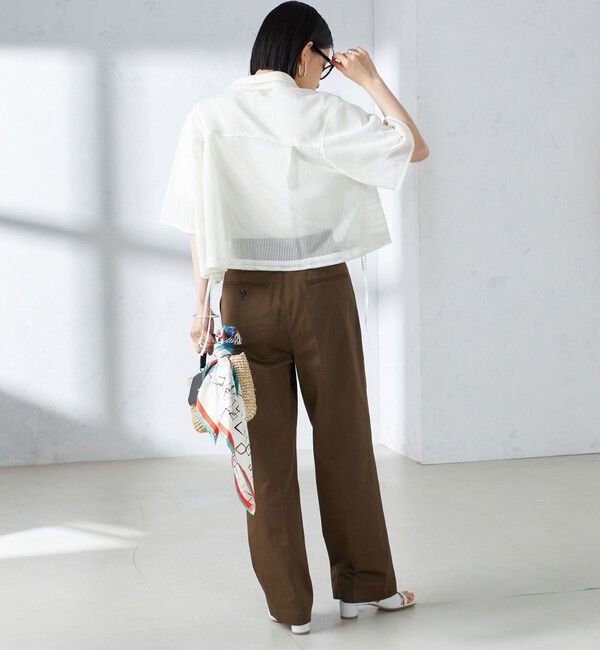 SHIPS for women「〈手洗い可能〉ストレッチ チノ タック パンツ」|チノ|