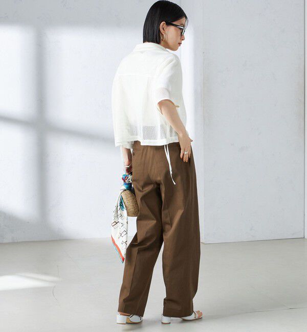 SHIPS for women「〈手洗い可能〉ストレッチ チノ タック パンツ」|チノ|