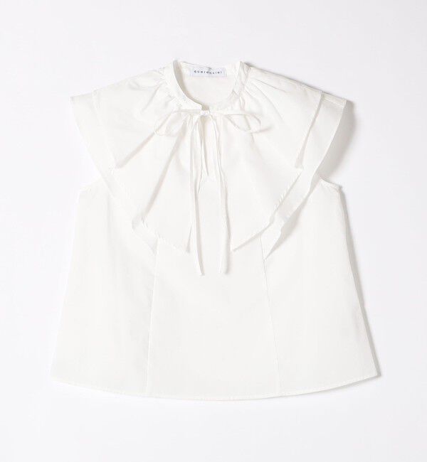 quaranciel「quaranciel:〈洗濯機可能〉ブロード ラッフル スタンドカラー ブラウス」|シャツ・ブラウス|