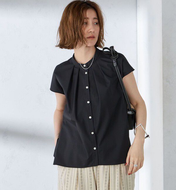 SHIPS for women「〈手洗い可能〉裾 フレア フレンチ スリーブ ブラウス」|シャツ・ブラウス|