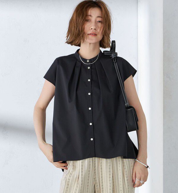 SHIPS for women「〈手洗い可能〉裾 フレア フレンチ スリーブ ブラウス」|シャツ・ブラウス|