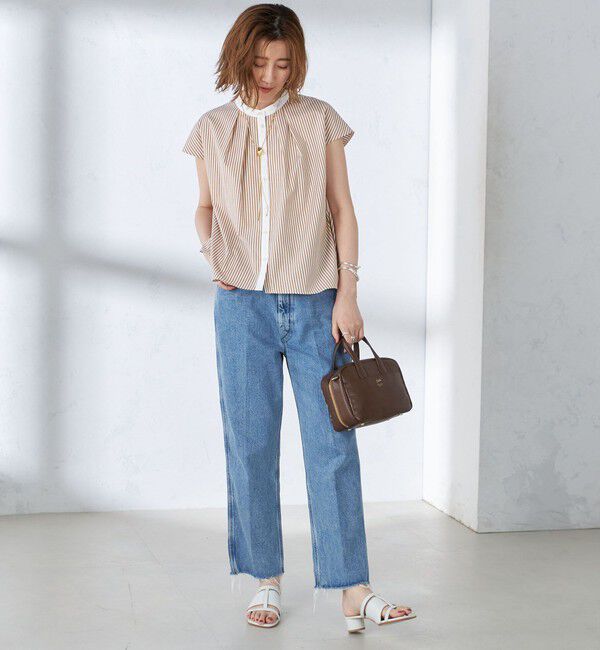 SHIPS for women「〈手洗い可能〉裾 フレア フレンチ スリーブ ブラウス」|シャツ・ブラウス|