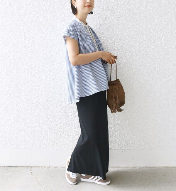 SHIPS for women「〈手洗い可能〉裾 フレア フレンチ スリーブ ブラウス」|シャツ・ブラウス|