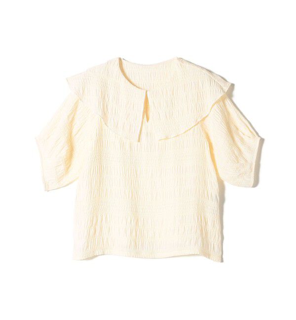 SHIPS Colors 「SHIPS Colors:〈手洗い可能〉シャーリング ビッグカラー ブラウス」|シャツ・ブラウス|