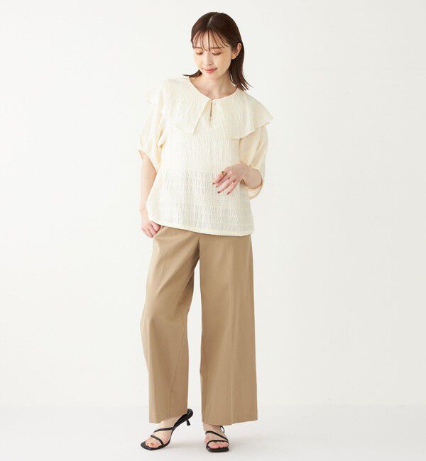 SHIPS Colors 「SHIPS Colors:〈手洗い可能〉シャーリング ビッグカラー ブラウス」|シャツ・ブラウス|