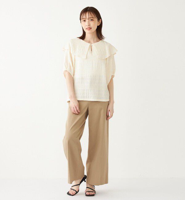 SHIPS Colors 「SHIPS Colors:〈手洗い可能〉シャーリング ビッグカラー ブラウス」|シャツ・ブラウス|