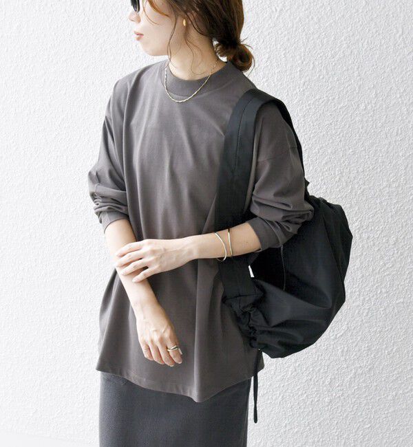 SHIPS any「SHIPS any:〈洗濯機可能〉マルチ ロングスリーブ ワイド TEE」|Tシャツ・カットソー|ブラウン