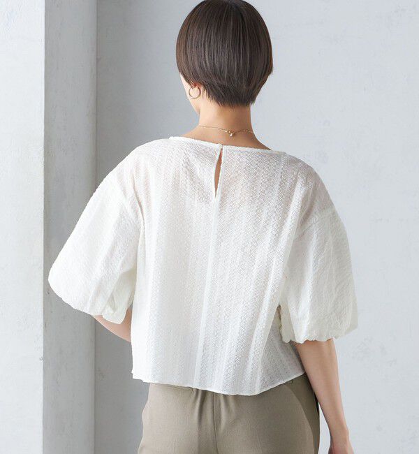 SHIPS for women「〈手洗い可能〉タック バルーン スリーブ 5分袖 ブラウス」|シャツ・ブラウス|