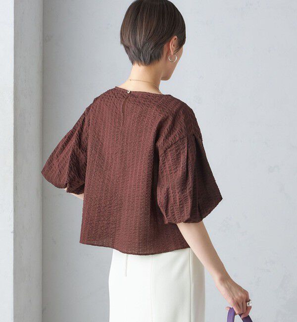 SHIPS for women「〈手洗い可能〉タック バルーン スリーブ 5分袖 ブラウス」|シャツ・ブラウス|