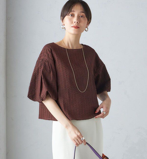 SHIPS for women「〈手洗い可能〉タック バルーン スリーブ 5分袖 ブラウス」|シャツ・ブラウス|