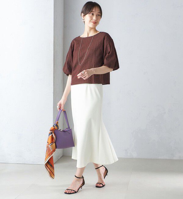 SHIPS for women「〈手洗い可能〉タック バルーン スリーブ 5分袖 ブラウス」|シャツ・ブラウス|