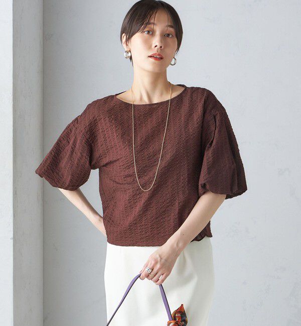 SHIPS for women「〈手洗い可能〉タック バルーン スリーブ 5分袖 ブラウス」|シャツ・ブラウス|