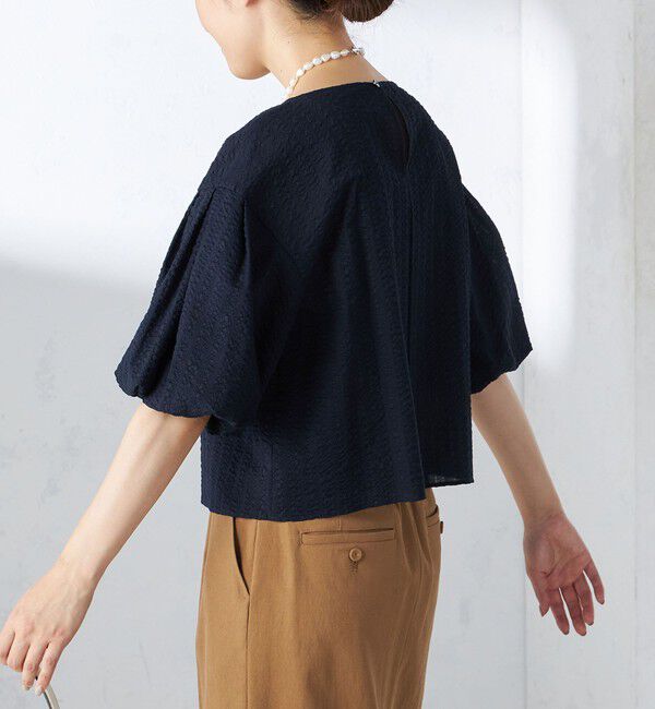 SHIPS for women「〈手洗い可能〉タック バルーン スリーブ 5分袖 ブラウス」|シャツ・ブラウス|