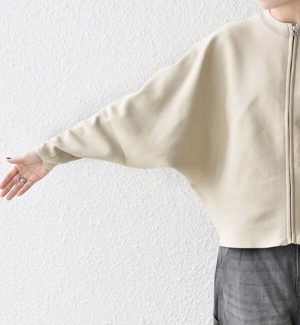 SHIPS any「《一部追加予約》【WEB限定】SHIPS any:〈手洗い可能〉ドルマン ジップ ブルゾン カーディガン」|カーディガン|