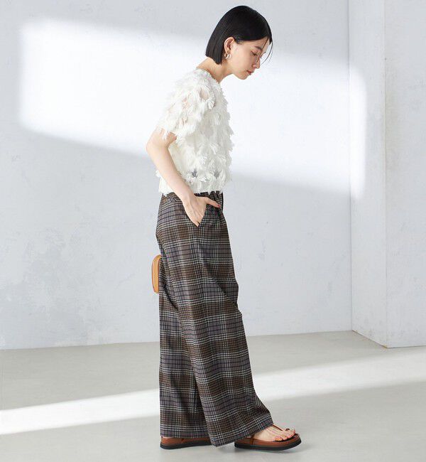 SHIPS for women「〈手洗い可能〉シアー フリンジ ジャカード プルオーバー」|ニット・セーター|