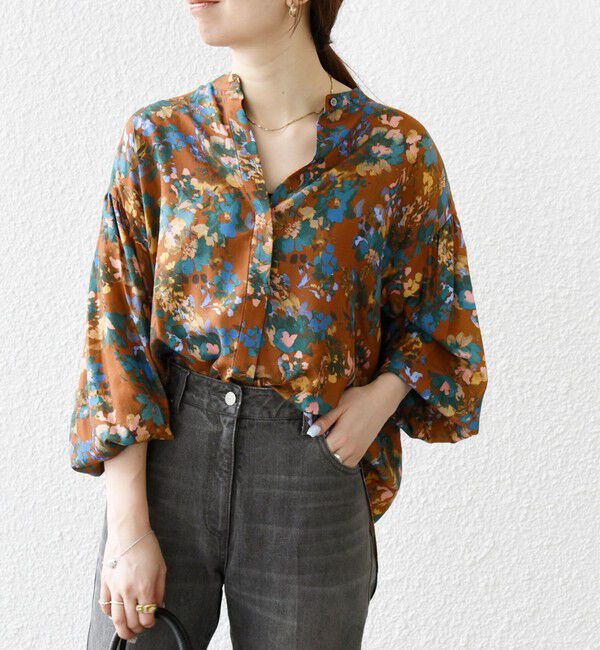SHIPS any「SHIPS any: 〈手洗い可能〉TROUILLET フラワー プリント シャツ ブラウス」|シャツ・ブラウス|