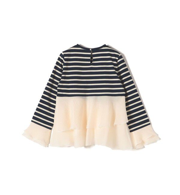 SHIPS for women「【WEB限定】〈手洗い可能〉ボーダー フリル ティアード プルオーバー」|Tシャツ・カットソー|