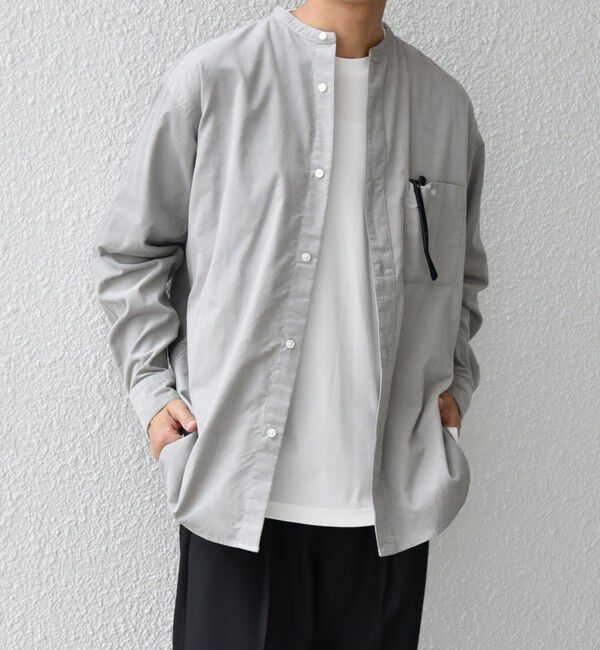 SHIPS any「SHIPS any: カラーコットン コーデュロイ リラックス バンドカラー シャツ◇」|シャツ・ブラウス|