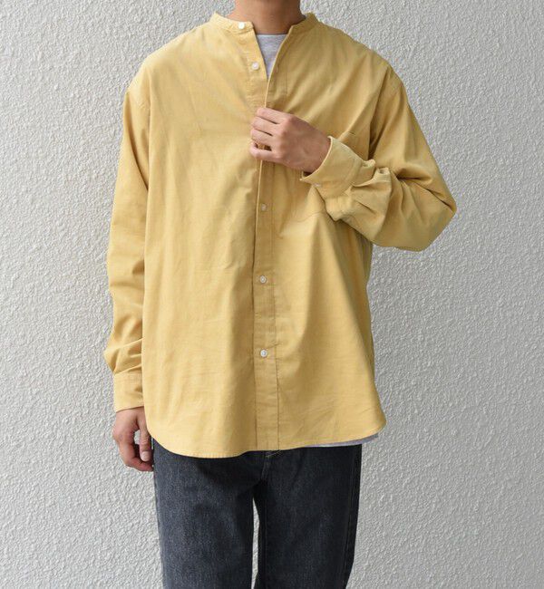 SHIPS any「SHIPS any: カラーコットン コーデュロイ リラックス バンドカラー シャツ◇」|シャツ・ブラウス|ベージュ
