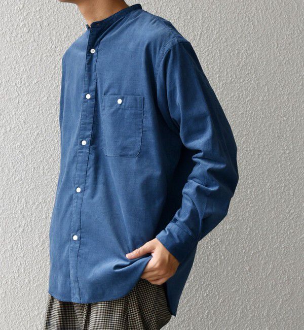 SHIPS any「SHIPS any: カラーコットン コーデュロイ リラックス バンドカラー シャツ◇」|シャツ・ブラウス|