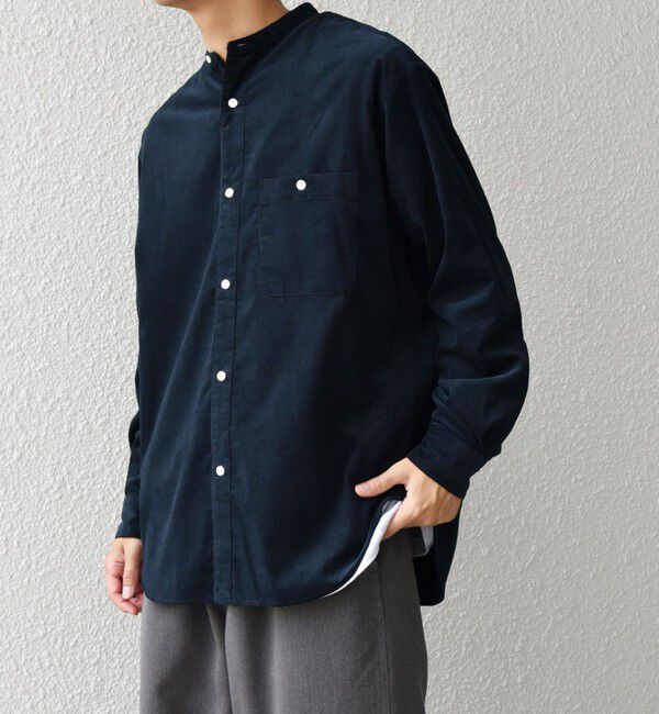 SHIPS any「SHIPS any: カラーコットン コーデュロイ リラックス バンドカラー シャツ◇」|シャツ・ブラウス|