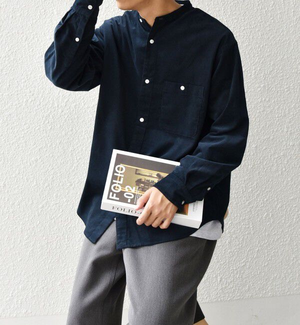 SHIPS any「SHIPS any: カラーコットン コーデュロイ リラックス バンドカラー シャツ◇」|シャツ・ブラウス|