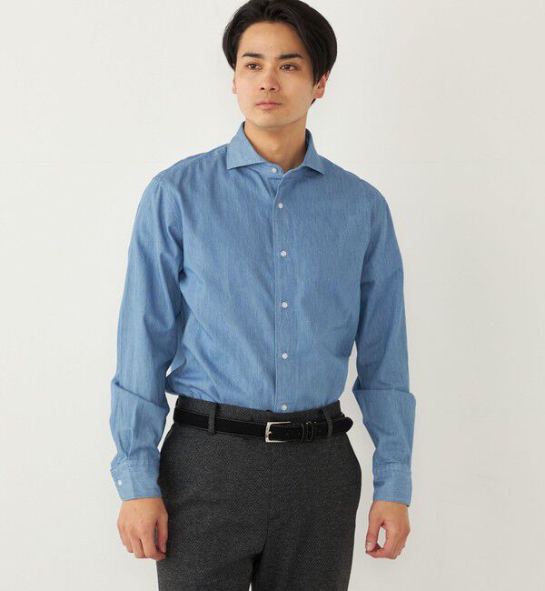 SHIPS Colors 「SHIPS Colors:〈洗濯機可能〉4.5オンス デニム ワイドカラー シャツ◇」|シャツ・ブラウス|