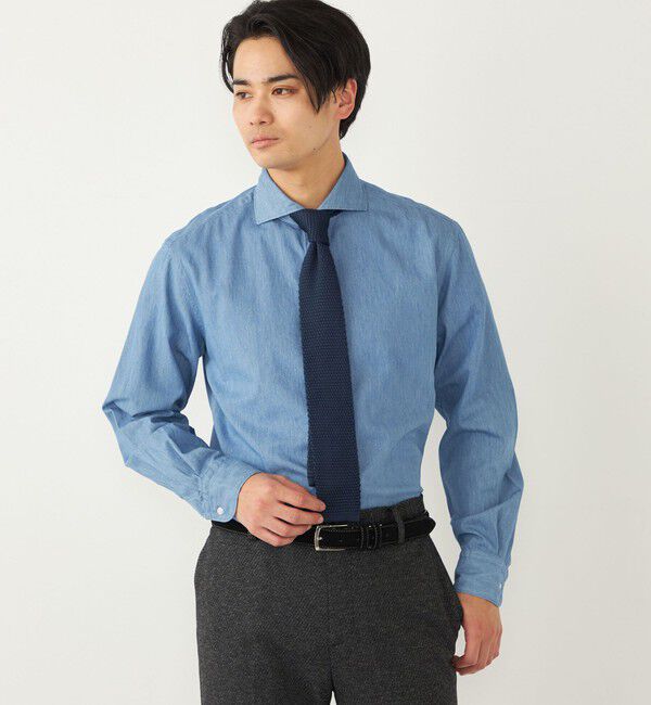 SHIPS Colors 「SHIPS Colors:〈洗濯機可能〉4.5オンス デニム ワイドカラー シャツ◇」|シャツ・ブラウス|