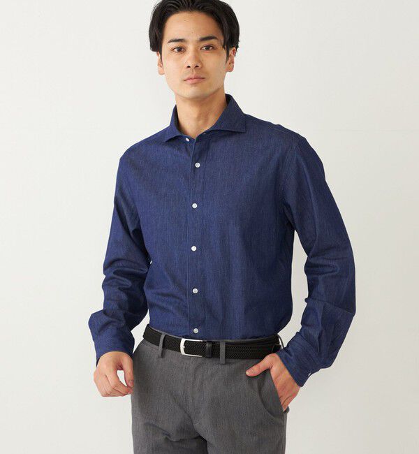 SHIPS Colors 「SHIPS Colors:〈洗濯機可能〉4.5オンス デニム ワイドカラー シャツ◇」|シャツ・ブラウス|