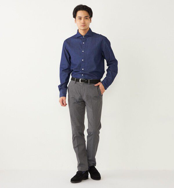 SHIPS Colors 「SHIPS Colors:〈洗濯機可能〉4.5オンス デニム ワイドカラー シャツ◇」|シャツ・ブラウス|