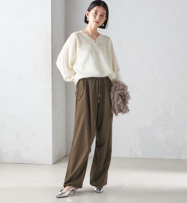 SHIPS for women「〈手洗い可能〉モヘヤ パイル Vネック プルオーバー」|ニット・セーター|