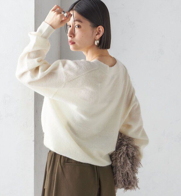SHIPS for women「〈手洗い可能〉モヘヤ パイル Vネック プルオーバー」|ニット・セーター|