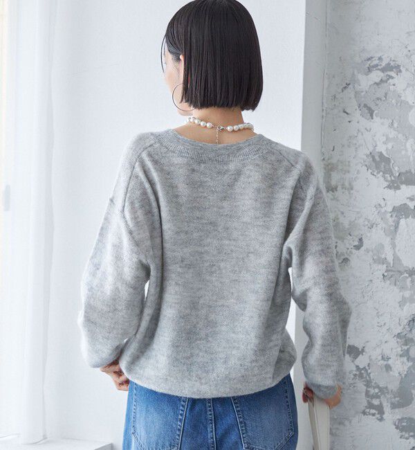 SHIPS for women「〈手洗い可能〉モヘヤ パイル Vネック プルオーバー」|ニット・セーター|