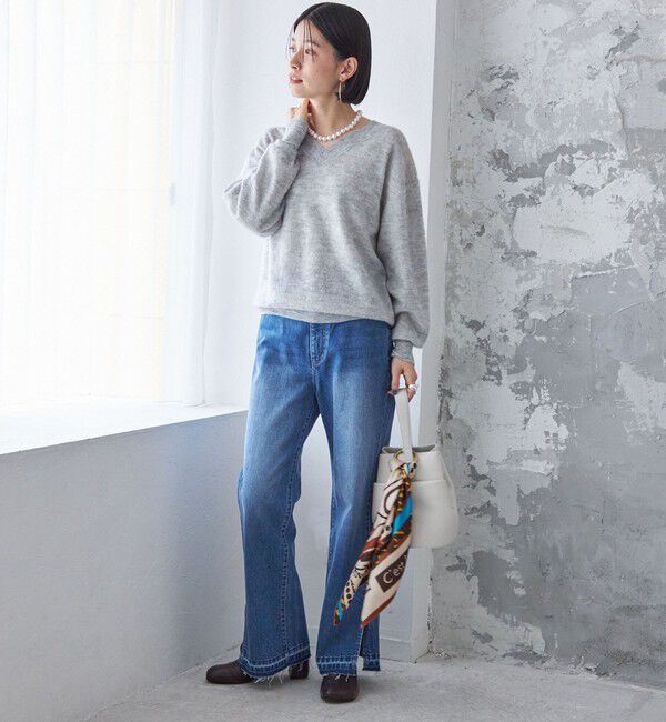 SHIPS for women「〈手洗い可能〉モヘヤ パイル Vネック プルオーバー」|ニット・セーター|