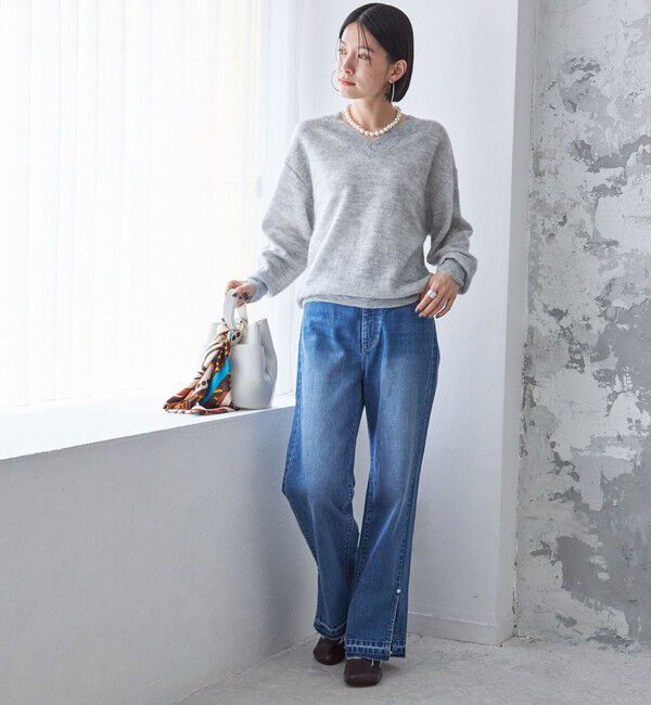 SHIPS for women「〈手洗い可能〉モヘヤ パイル Vネック プルオーバー」|ニット・セーター|