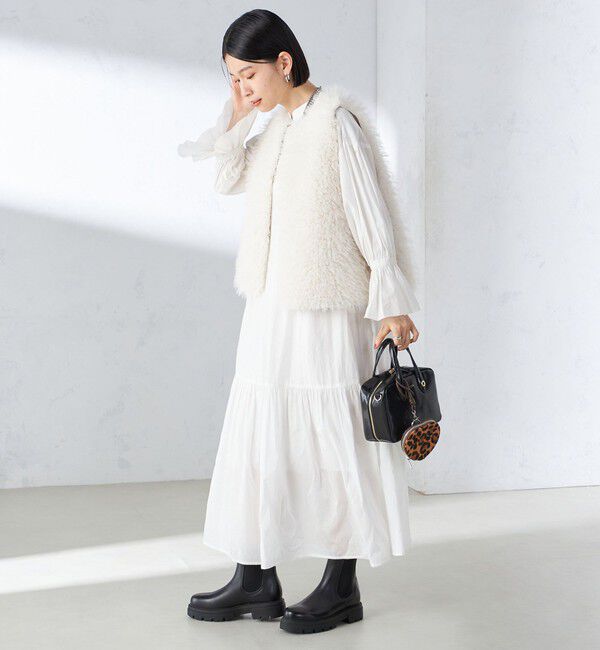 SHIPS for women「〈手洗い可能〉コットン シルク ローン ティアード ワンピース」|ワンピース|