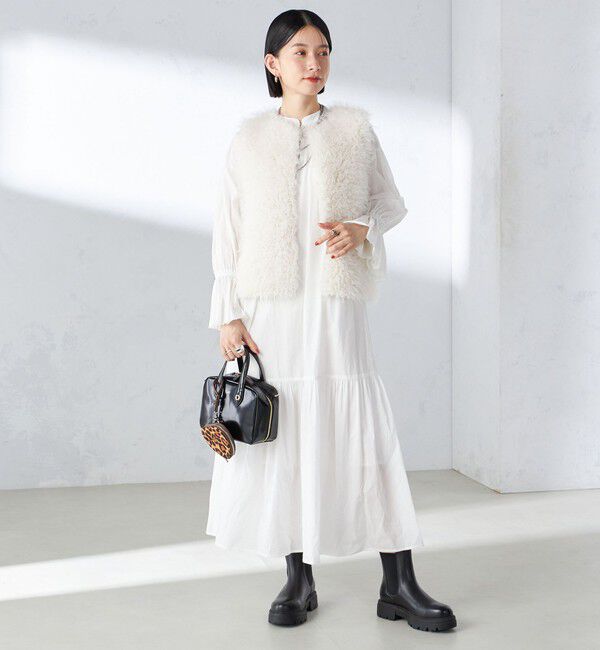 SHIPS for women「〈手洗い可能〉コットン シルク ローン ティアード ワンピース」|ワンピース|