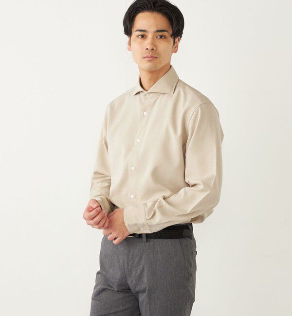 SHIPS Colors 「SHIPS Colors:〈洗濯機可能〉イージーケア ウールライク ワイドカラー シャツ」|シャツ・ブラウス|