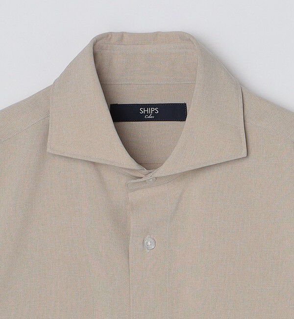SHIPS Colors 「SHIPS Colors:〈洗濯機可能〉イージーケア ウールライク ワイドカラー シャツ」|シャツ・ブラウス|