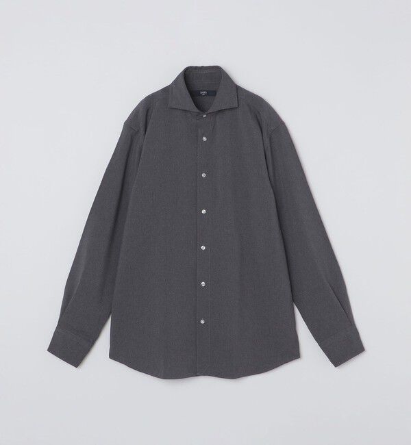 SHIPS Colors 「SHIPS Colors:〈洗濯機可能〉イージーケア ウールライク ワイドカラー シャツ」|シャツ・ブラウス|グレー