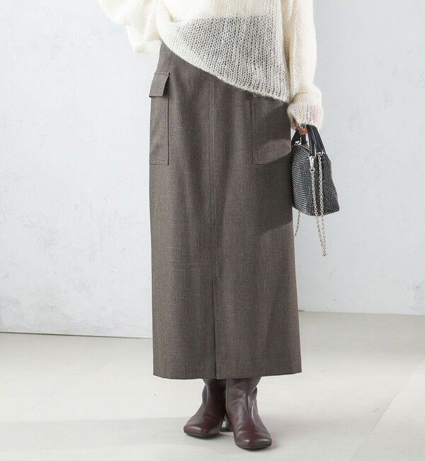 SHIPS for women「〈手洗い可能〉シャーク ツイード ポケット スカート」|スカート|