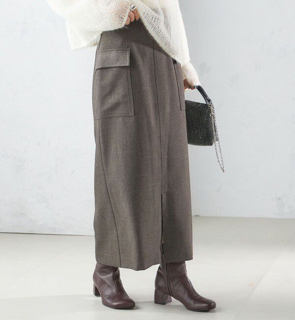 SHIPS for women「〈手洗い可能〉シャーク ツイード ポケット スカート」|スカート|